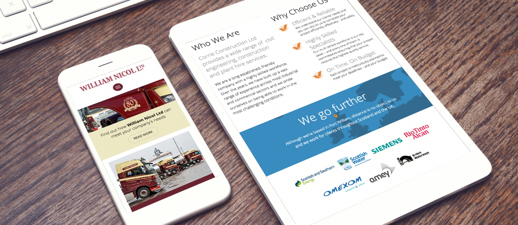 Responsive Website Design Edinburgh, Aberdeen, Fort William, Scotland